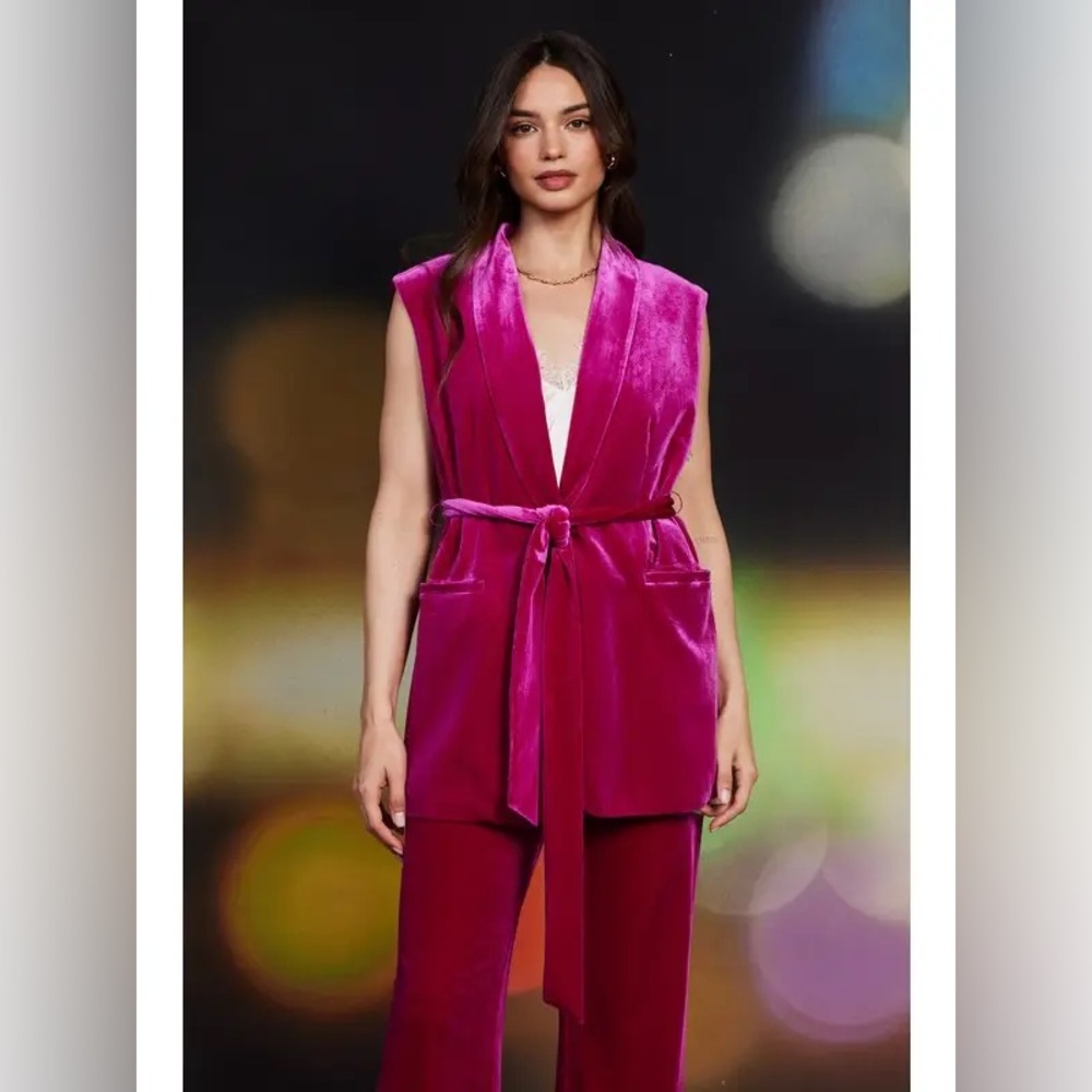 Velvet Belted Vest